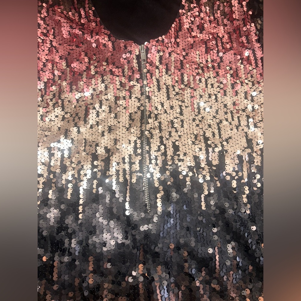 Little Mistress Sequin Ombre Midi Dress in Pink, Black & Gold maternity - Picture 3 of 4